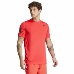 adidas Tenniskleding*Club 3-stripes tennisshirt heren semi lucid red