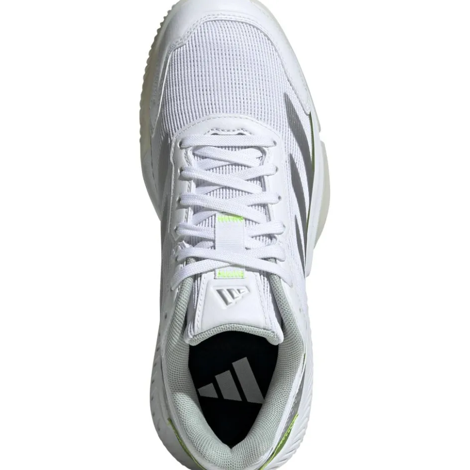 adidas Padelschoenen*Courtquick padelschoenen dames cloud white silver metallic lucid lemon