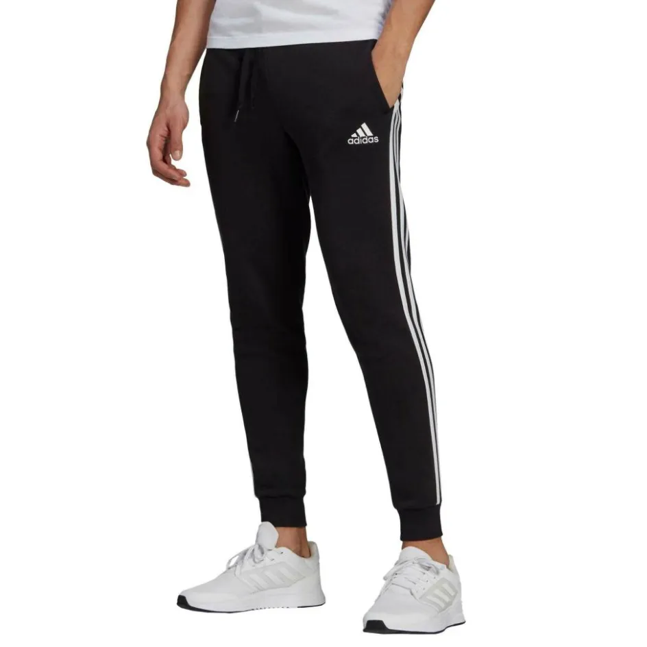 adidas Sportbroek*Essentials Fleece 3-Stripes joggingbroek heren black