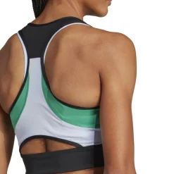 adidas Sportshirt*Techfit Colorblock Cropped Training tanktop dames  black semi court green