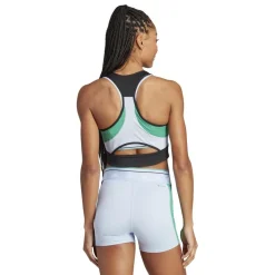 adidas Sportshirt*Techfit Colorblock Cropped Training tanktop dames  black semi court green