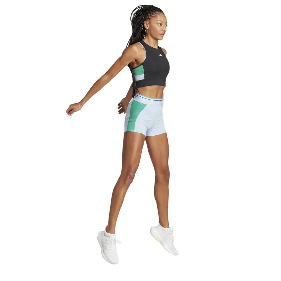 adidas Sportshirt*Techfit Colorblock Cropped Training tanktop dames  black semi court green