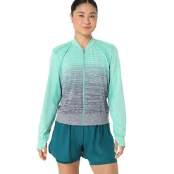 Asics Hardloopkleding*Nagino Run hardloopjack dames aurora green blue  expanse