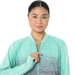 Asics Hardloopkleding*Nagino Run hardloopjack dames aurora green blue expanse