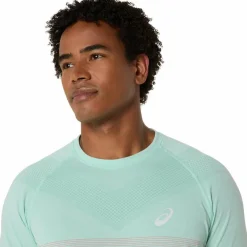 Asics Hardloopkleding*Seamless SS hardloopshirt heren coral reef oasis green