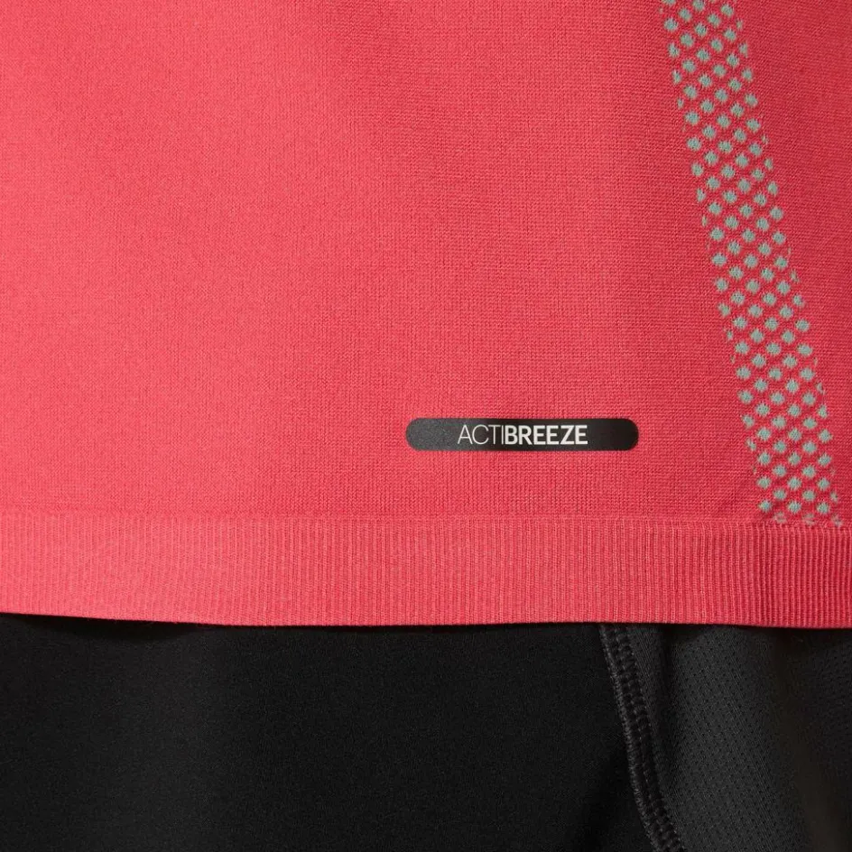 Asics Hardloopkleding*Seamless SS hardloopshirt heren coral reef oasis green