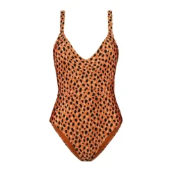 Beachlife Badpakken*Leopard Spots V-hals badpak dames
