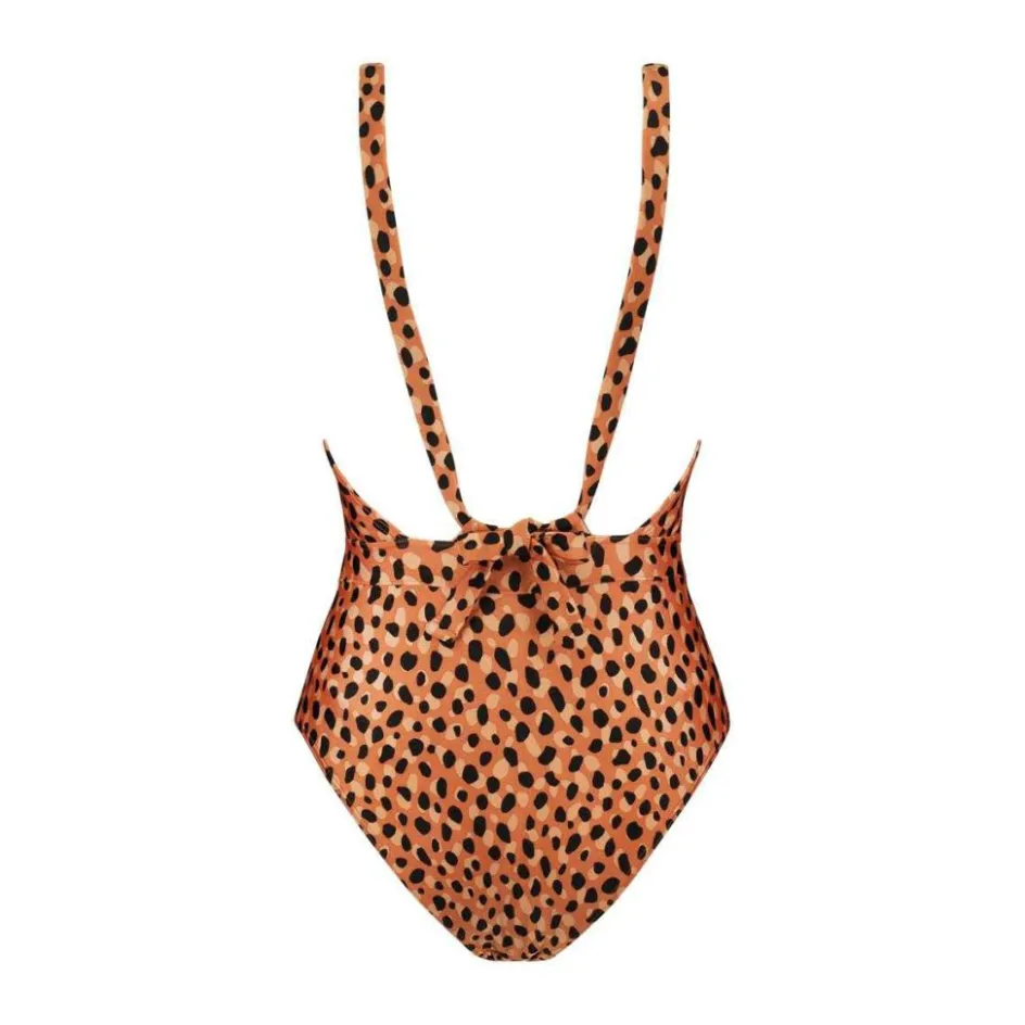 Beachlife Badpakken*Leopard Spots V-hals badpak dames