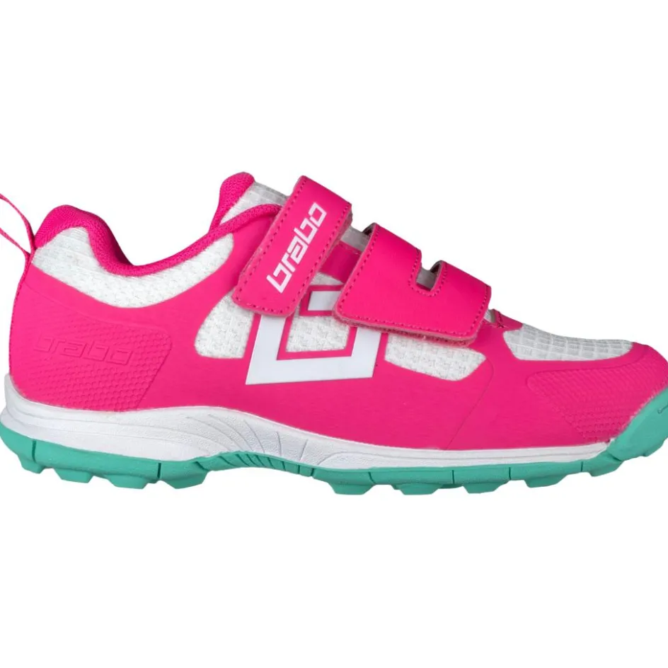 Brabo Hockeyschoenen*Force Velcro hockeyschoenen junior pink aqua