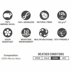 Buff Sjaals|Wintersport*Lightweight Merino Wool Tubular col solid grey