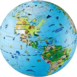Caly Toys Buitenspelen & Spelletjes* Wereldkaart met dieren opblaasbare bal 50 cm