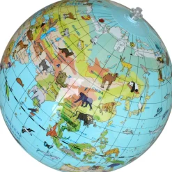 Caly Toys Buitenspelen & Spelletjes* Wereldkaart met dieren opblaasbare bal 30 cm