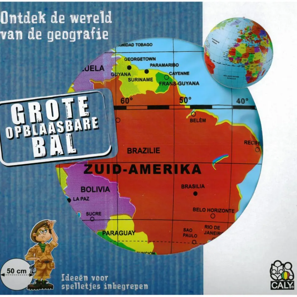 Caly Toys Buitenspelen & Spelletjes* Wereldkaart Original opblaasbare bal 50 cm