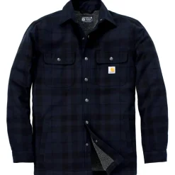 Carhartt Shirts, Polo's & Blouses*Flannel Sherpa Lined overhemd heren navy