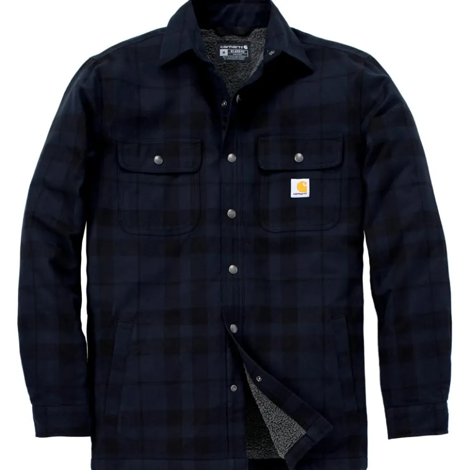Carhartt Shirts, Polo's & Blouses*Flannel Sherpa Lined overhemd heren navy