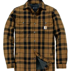 Carhartt Shirts, Polo's & Blouses*Flannel Sherpa Lined overhemd heren brown