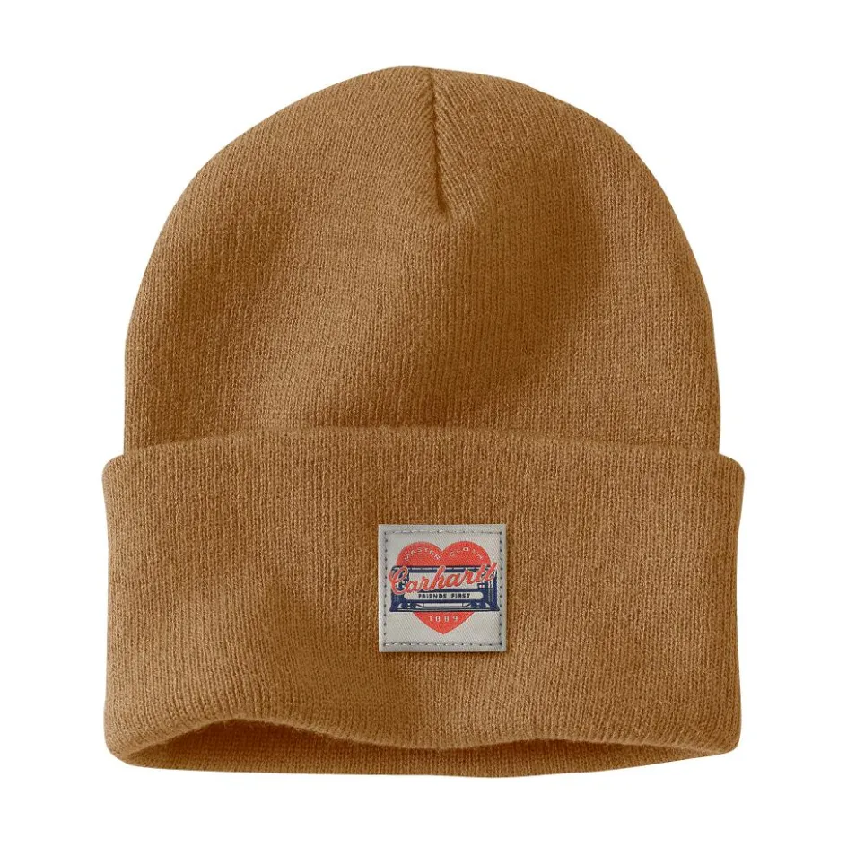 Carhartt Mutsen|Wintersport*Heart Patch muts dames brown