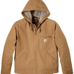 Carhartt Jassen*Relaxed Fit Washed Duck Sherpa Lined winterjas heren brown
