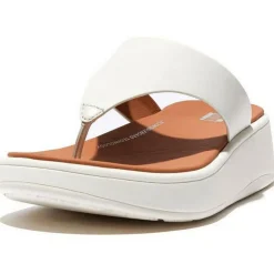Fitflop Slippers*F-Mode Flatform Toe-Post slippers dames cream