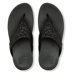 FitFlop Slippers*Lulu Glitter Toe-Thongs slippers dames black
