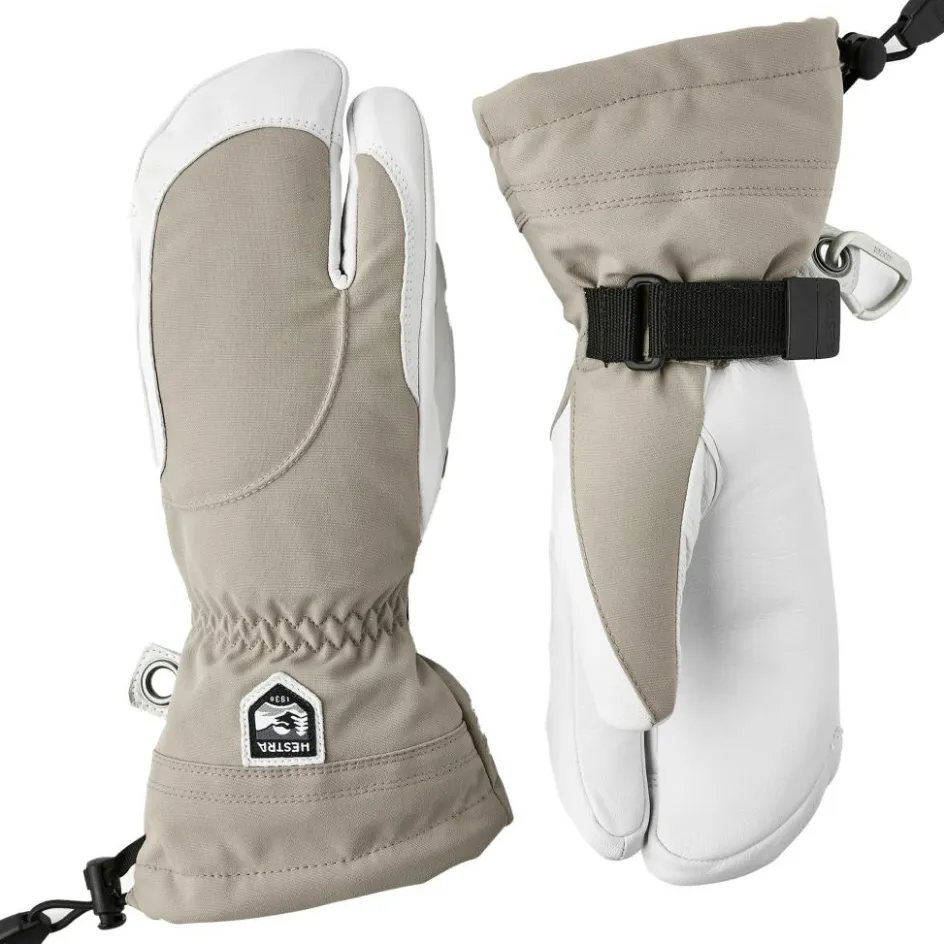 Hestra Handschoenen & Wanten|Wintersport*Heli Ski Lobster handschoenen dames khaki offwhite