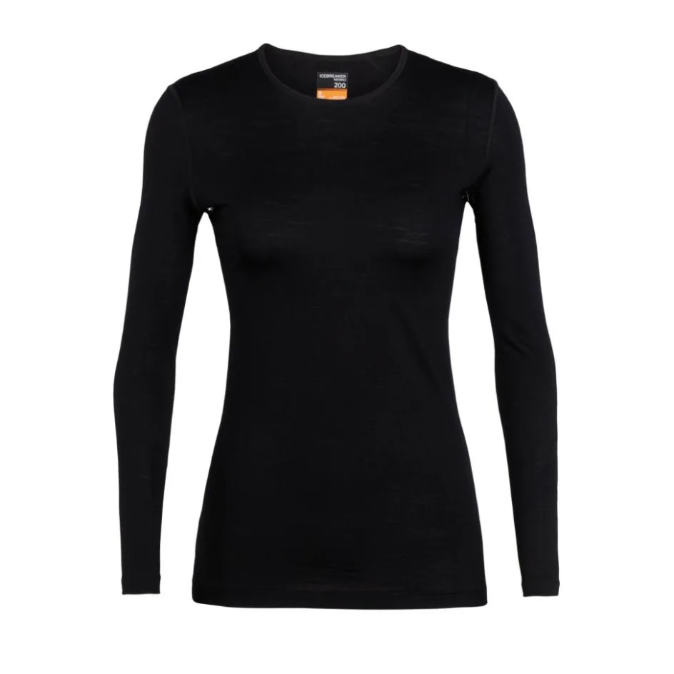 Icebreaker Thermokleding|Wintersport*200 Oasis LS ronde hals thermoshirt dames black