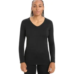 Icebreaker Thermokleding|Wintersport*200 Oasis LS v-hals thermoshirt dames black