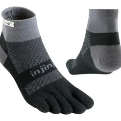 Injinji Hardloopkleding*Run Midweight Mini-Crew hardloopsokken black grey