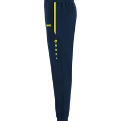 JAKO Voetbalkleding*Allround Polyester trainingsbroek marine fluogeel