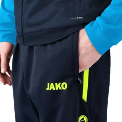 JAKO Voetbalkleding*Allround Polyester trainingsbroek marine fluogeel