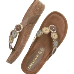 Lazamani Slippers*Mara slippers dames beige