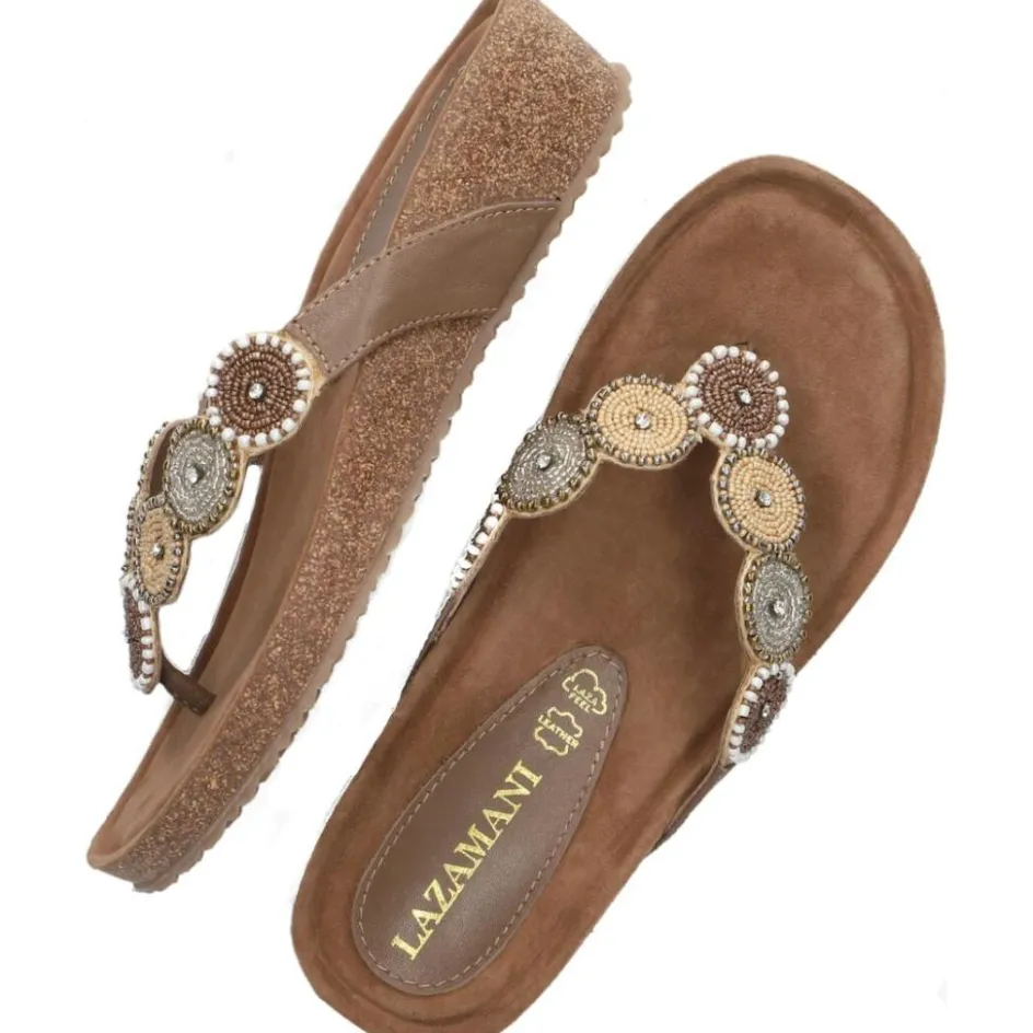 Lazamani Slippers*Mara slippers dames beige