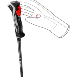 Leki Skistokken|Wintersport*Carbon 14 3D skistokken black dark anthracite bright red