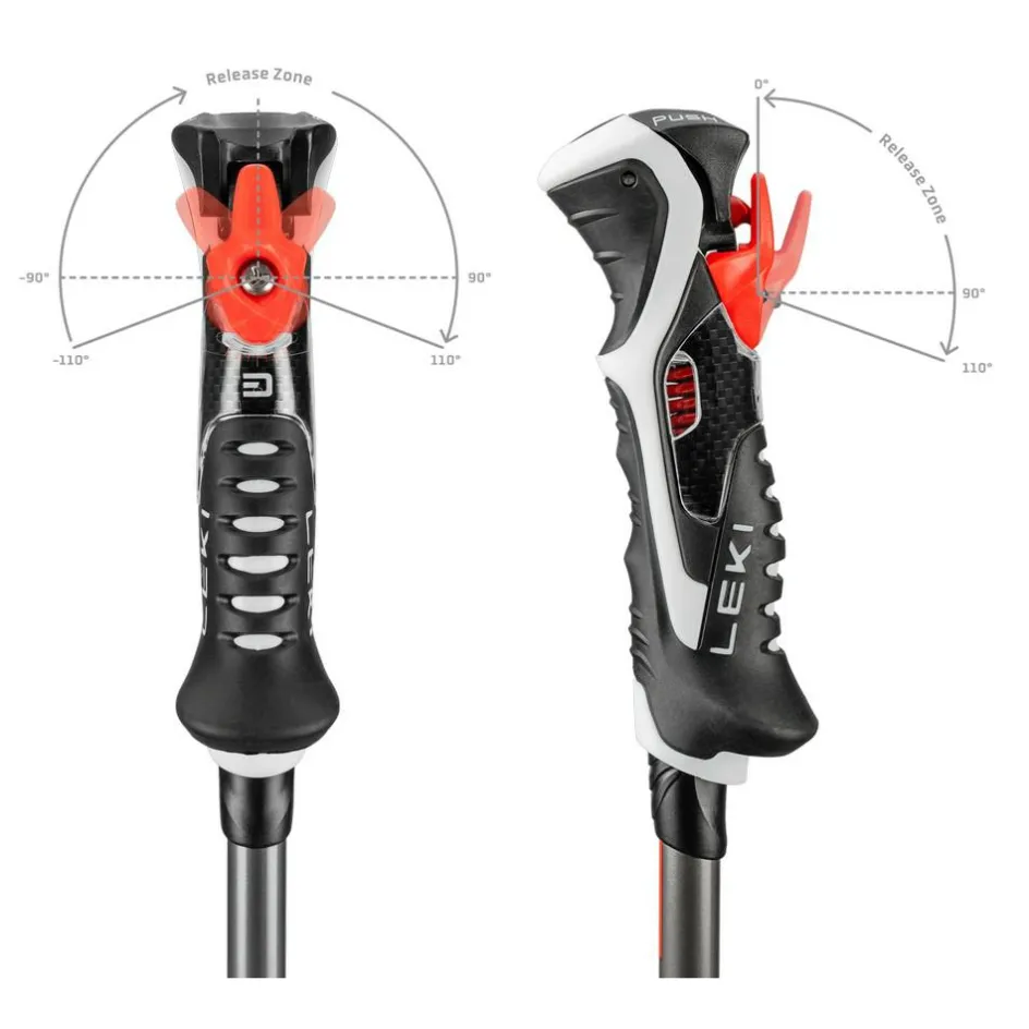 Leki Skistokken|Wintersport*Carbon 14 3D skistokken black dark anthracite bright red
