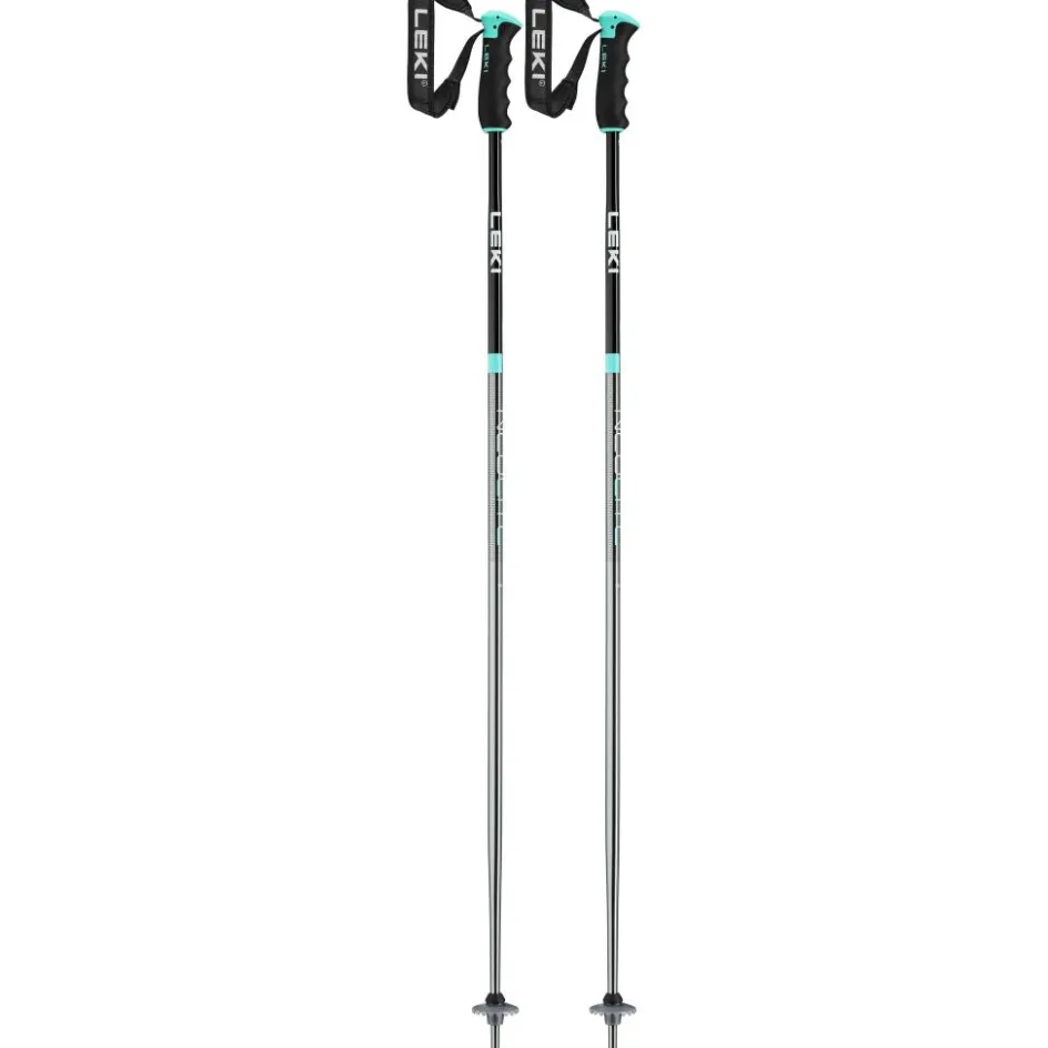 Leki Skistokken|Wintersport*Neolite Airfoil skistokken dames gunmetal black light turquoise