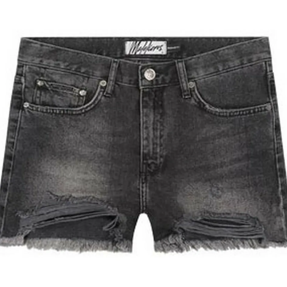 Malelions Broeken*Damaged Denim short dames black