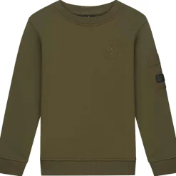 Malelions Truien & Vesten*Nylon Pocket sweater junior moss green