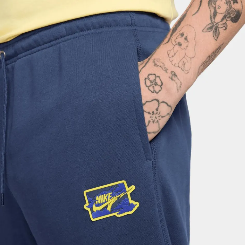 Nike Broeken*Club FT Bolt joggingbroek heren midnight navy lightening