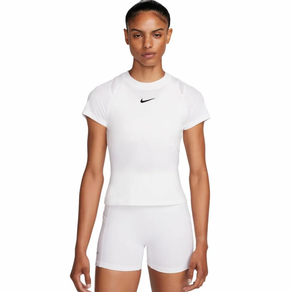 Nike Tenniskleding*Court Advantage tennisshirt dames white