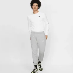 Nike Broeken*Sportswear Club Fleece joggingbroek heren dark  greyheather matte silver white
