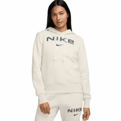 Nike Truien & Vesten*Sportswear Phoenix Fleece Logo hoodie dames light  orewood brown white armor