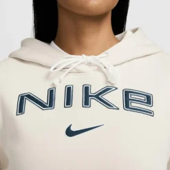 Nike Truien & Vesten*Sportswear Phoenix Fleece Logo hoodie dames light  orewood brown white armor
