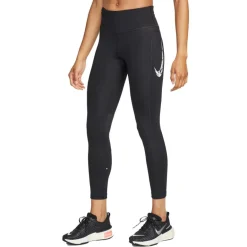 Nike Hardloopkleding*Swoosh Fast hardloopbroek dames black white