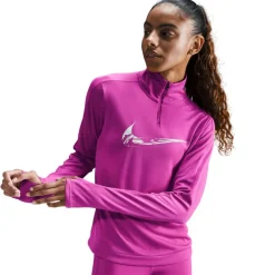 Nike Hardloopkleding*Swoosh hardloopshirt dames hot fuchsia light wild mango
