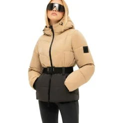 NIKKIE Ski Jassen|Wintersport*Nateland Contrast winterjas dames hummus