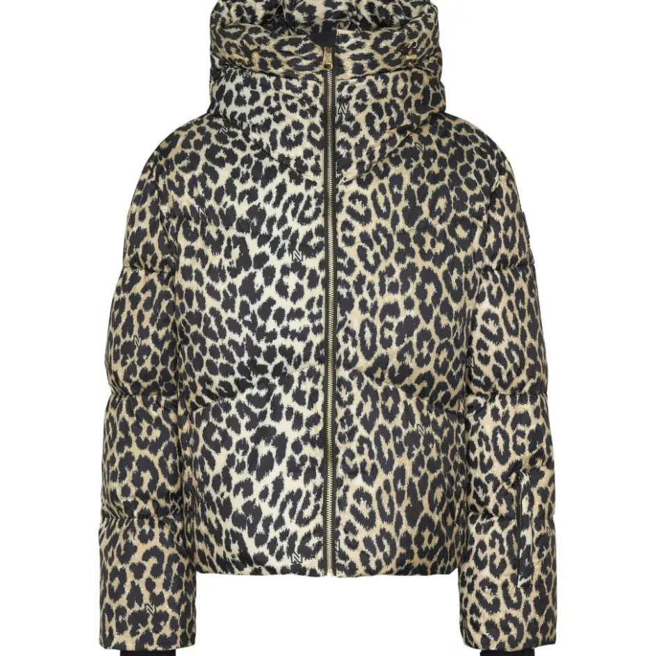 NIKKIE Ski Jassen|Wintersport*Newport Leopard winterjas dames hummus