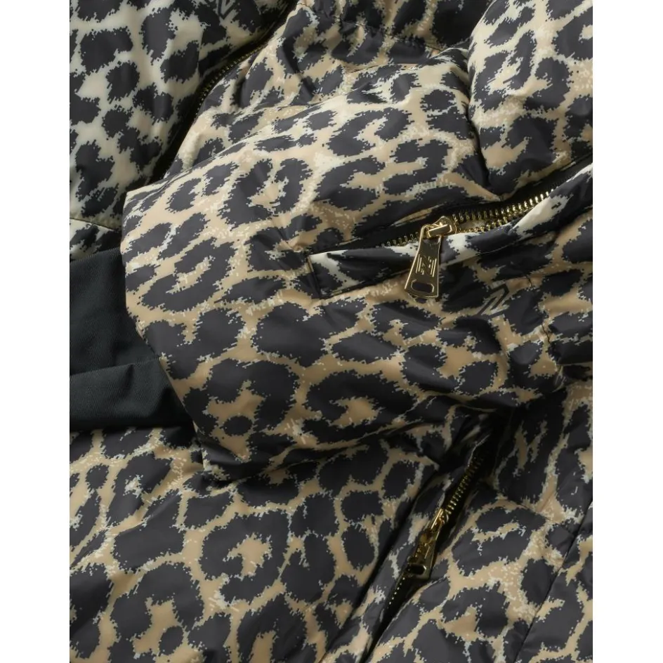 NIKKIE Ski Jassen|Wintersport*Newport Leopard winterjas dames hummus