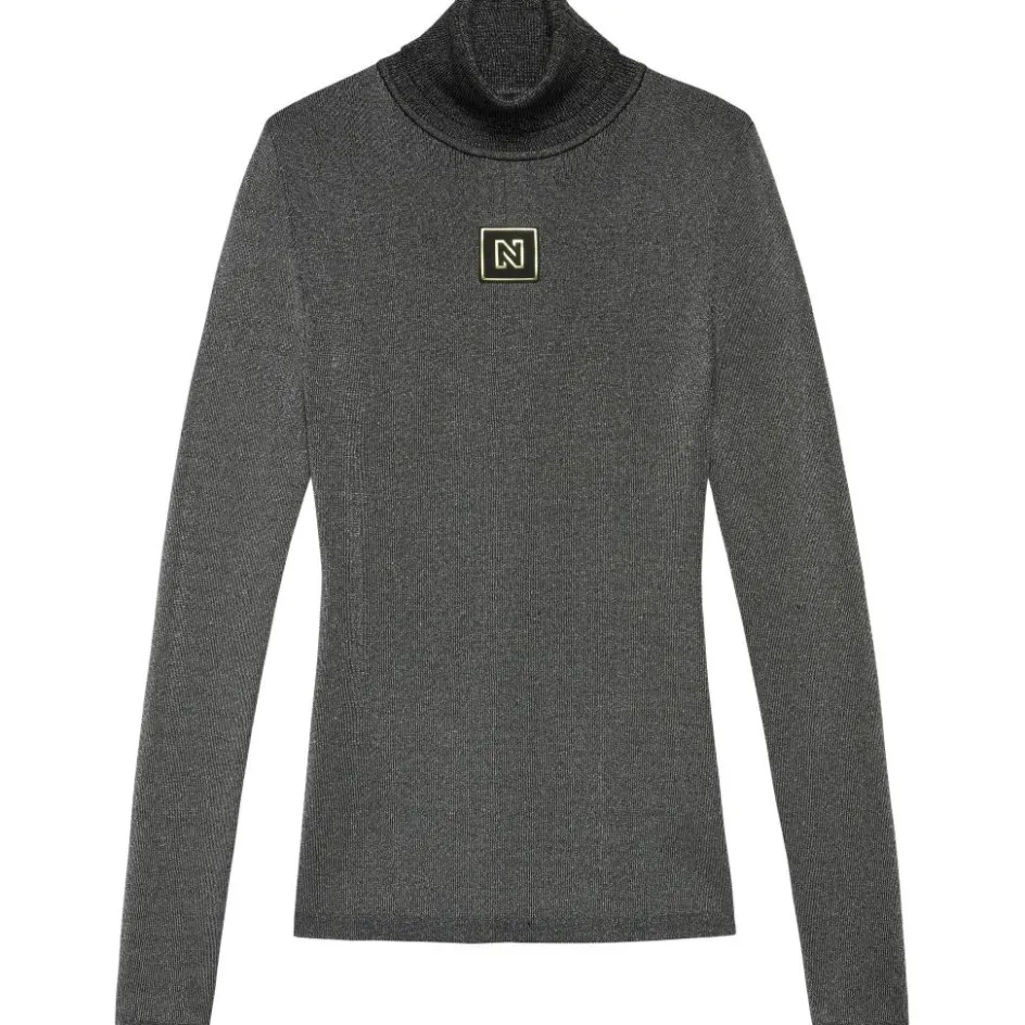 NIKKIE Ski Truien|Wintersport*Noroton Shiny sweater dames black