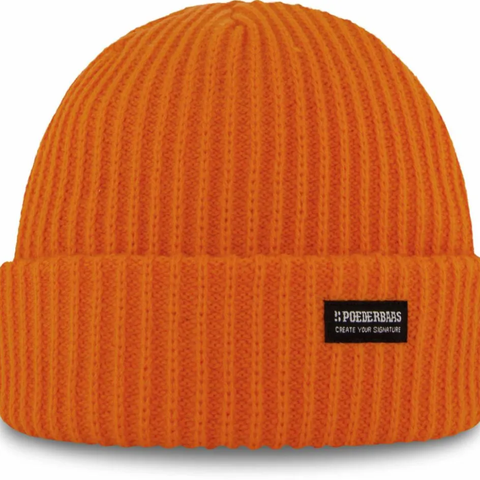 Poederbaas Mutsen|Wintersport*Royal Rib muts orange