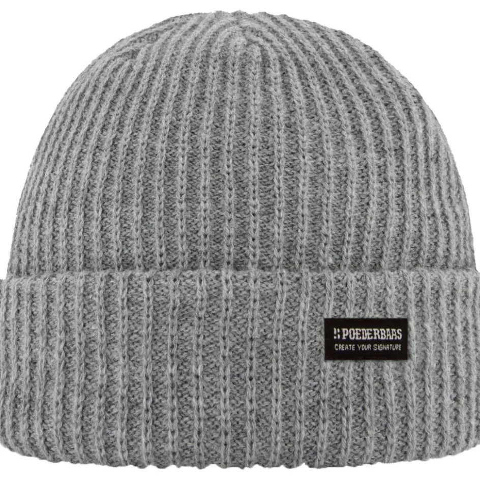 Poederbaas Mutsen|Wintersport*Royal Rib muts grey